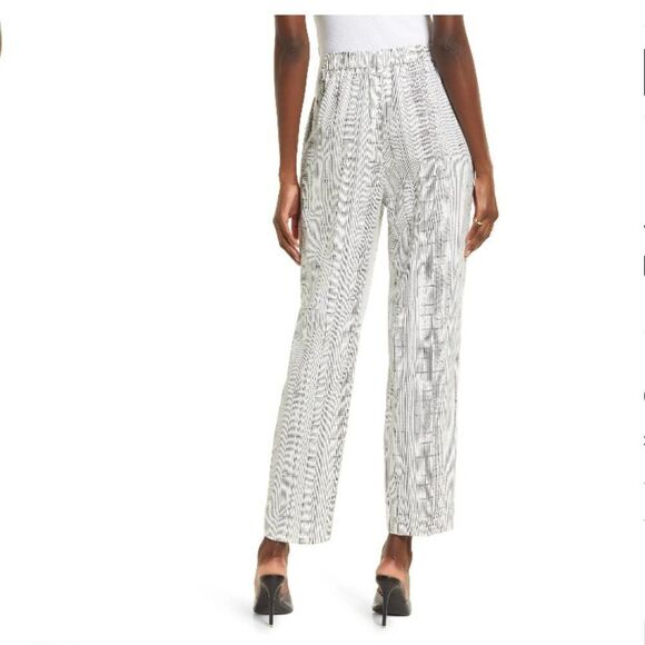 OPEN EDIT Relaxed Fit Linen Blend Pants Size Small Striped Tailored Trousers - Picture 2 of 16